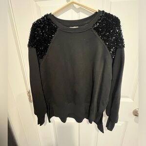 Sequin Crew Neck Sweatshirt